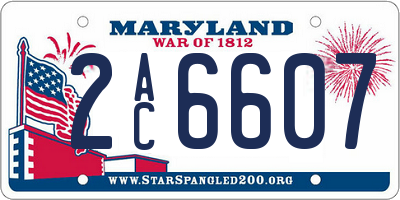 MD license plate 2AC6607