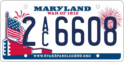 MD license plate 2AC6608