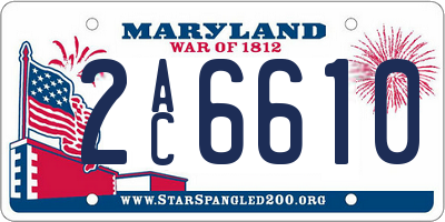 MD license plate 2AC6610