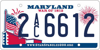 MD license plate 2AC6612