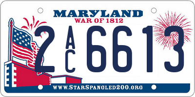 MD license plate 2AC6613