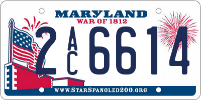 MD license plate 2AC6614