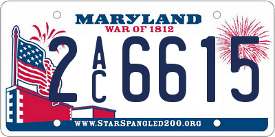 MD license plate 2AC6615
