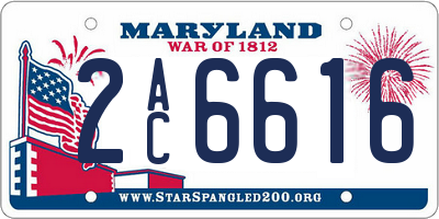 MD license plate 2AC6616