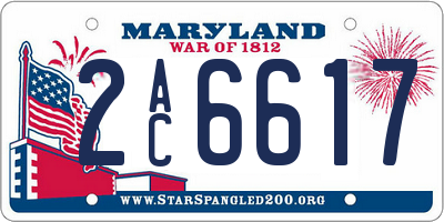 MD license plate 2AC6617