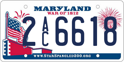 MD license plate 2AC6618