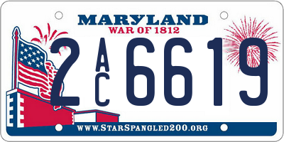 MD license plate 2AC6619