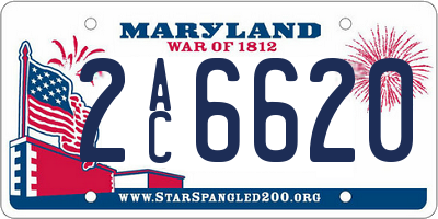MD license plate 2AC6620