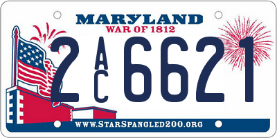 MD license plate 2AC6621