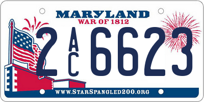 MD license plate 2AC6623