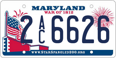 MD license plate 2AC6626