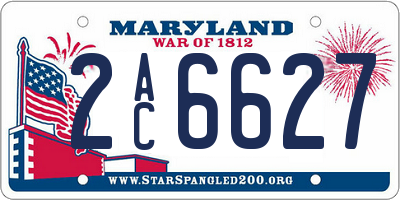 MD license plate 2AC6627