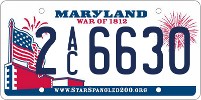 MD license plate 2AC6630