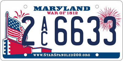 MD license plate 2AC6633