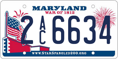 MD license plate 2AC6634
