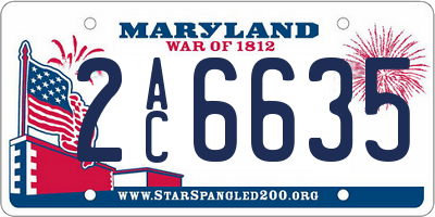 MD license plate 2AC6635