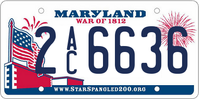 MD license plate 2AC6636