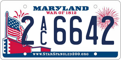 MD license plate 2AC6642