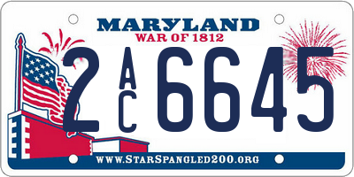 MD license plate 2AC6645