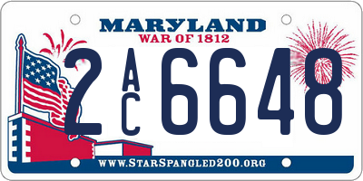 MD license plate 2AC6648