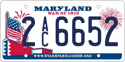 MD license plate 2AC6652