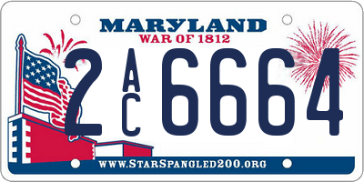 MD license plate 2AC6664