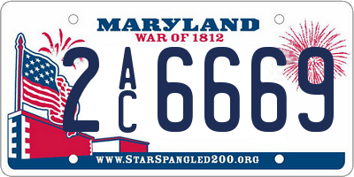 MD license plate 2AC6669