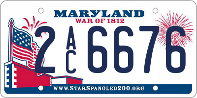 MD license plate 2AC6676