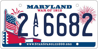 MD license plate 2AC6682