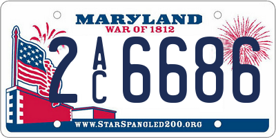 MD license plate 2AC6686