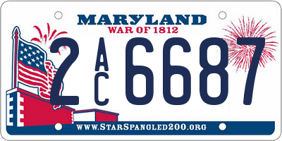 MD license plate 2AC6687