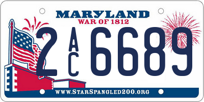 MD license plate 2AC6689