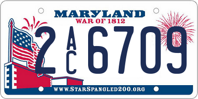 MD license plate 2AC6709