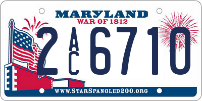 MD license plate 2AC6710