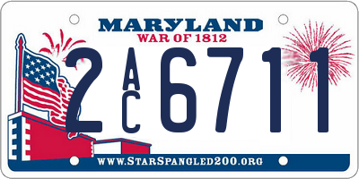 MD license plate 2AC6711