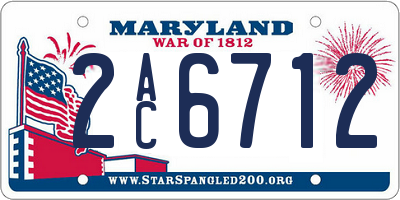 MD license plate 2AC6712
