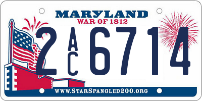 MD license plate 2AC6714