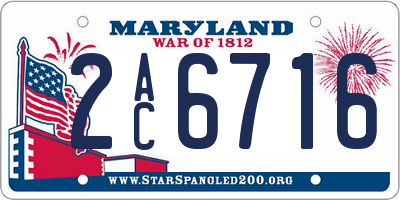 MD license plate 2AC6716