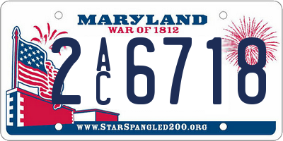 MD license plate 2AC6718