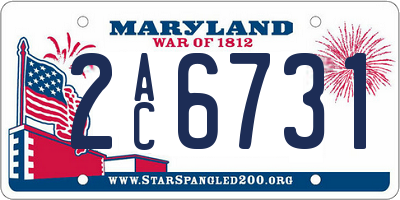 MD license plate 2AC6731