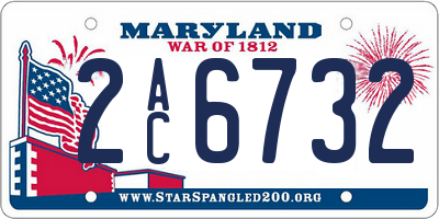 MD license plate 2AC6732