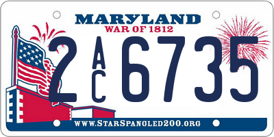 MD license plate 2AC6735