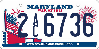 MD license plate 2AC6736