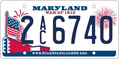 MD license plate 2AC6740