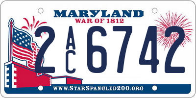 MD license plate 2AC6742
