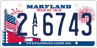 MD license plate 2AC6743