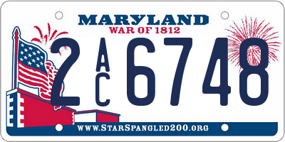 MD license plate 2AC6748