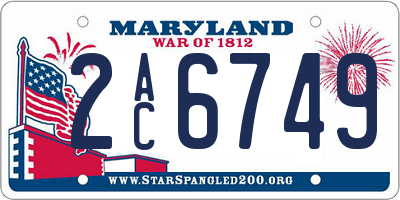 MD license plate 2AC6749