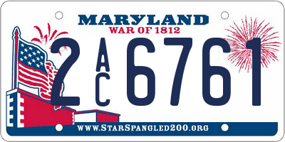 MD license plate 2AC6761