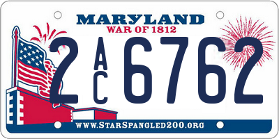 MD license plate 2AC6762